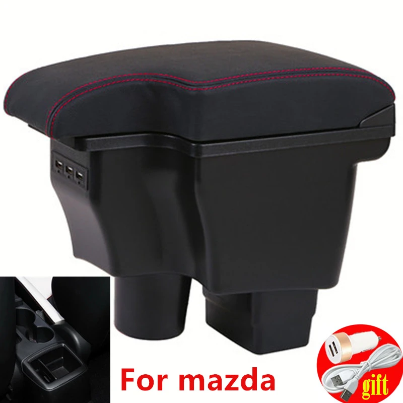 For mazda CX-3 Armrest Retrofit For mazda 2 skyactiv version cx3 CX-3 Car Armrest Storage box car accessories Charging with USB