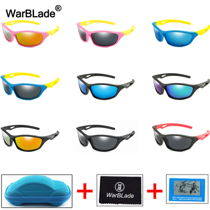 WarBlade 2020 New Kids Sunglasses Polarized Children Sun Glasses Boys Girl UV400 Goggles Silicone Eyewear oculos de sol With Box