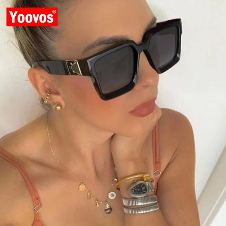 Yoovos Vintage Sunglasses Women 2021 Square Brand Designer Women Sunglasses Luxury Mirror Retro High Quality Female Oculos