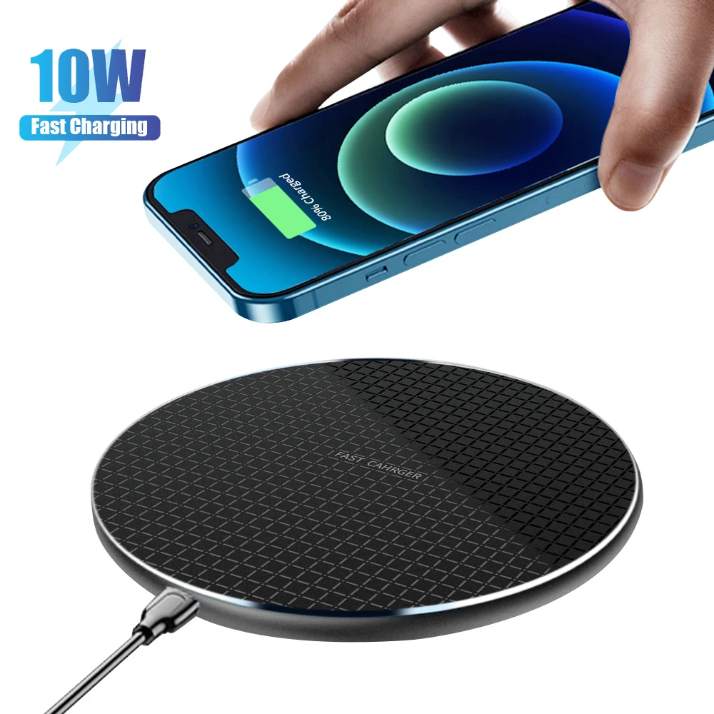 10w Qi Quick Wireless Charger For iPhone 12 Pro Max 11 XR XS Samsung Huawei Xiaomi Oppo Fast Charge Phone Induction Charging