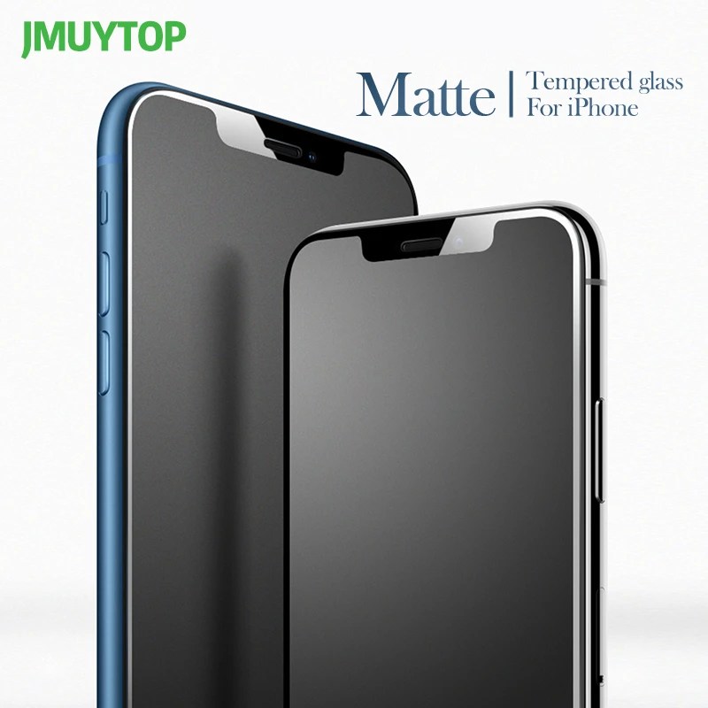 No fingerprint Glass For iphone 13 Pro Max Full Cover Screen Protector Frosted Matte Glass for iphone 12 mini 11 XR Smooth edge