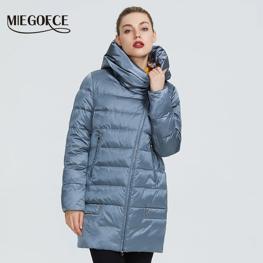 MIEGOFCE 2021 Winter Women's Collection Women's Warm Jacket Women Coats and Jackets Winter Windproof Stand-Up Collar With Hood