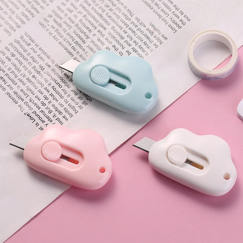 Cute Cloud / Cat Paw Mini Utility Knife Cutter Cutting Letter Envelope Opener Mail Knife School Office Supplies Utility Knife