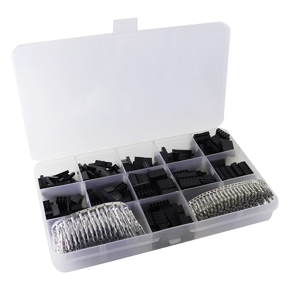 620Pcs Dupont Connector 2.54mm, Dupont Cable Jumper Wire Pin Header Housing Kit, Male Crimp Pins+Female Pin Terminal Connector