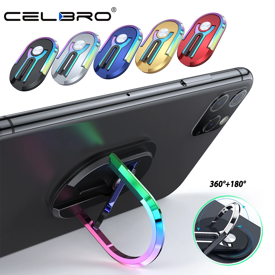 2 In 1 Dazzling Car Mobile Phone Ring Holder Phone Stand Telephone Support Voiture Holder Bracket 360 For Cell Phone Celulares