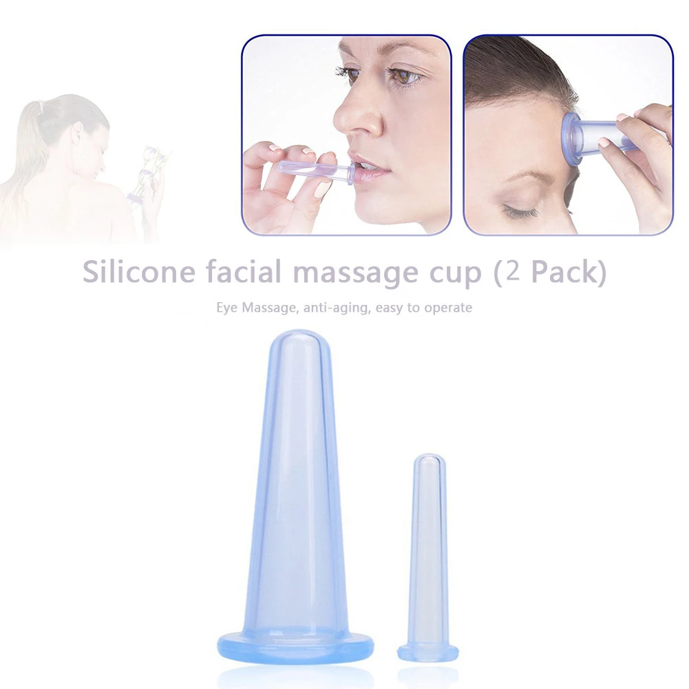 2PCS Silicone Cupping Suction Can Vacuum Face Massage Cup Face Leg Arm Relaxation Massage Cup Health Care Tool