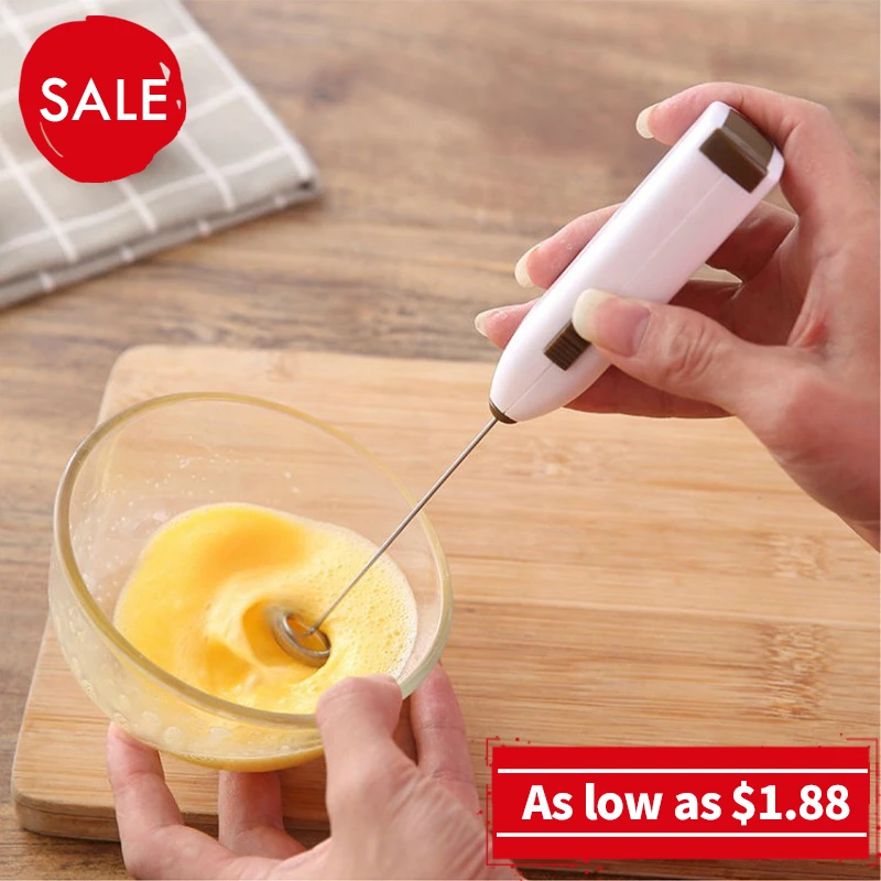 Electric Milk Frother Egg Beater Kitchen Drink Foamer Whisk Mixer Stirrer Coffee Cappuccino Creamer Whisk Frothy Blend Whisker