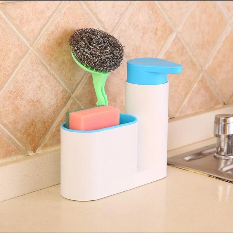 Bathroom Storage Rack for Cleaning Rack Washing Sponge Brush Sink Detergent Soap Dispenser Bottle Kitchen Organizer Gadgets