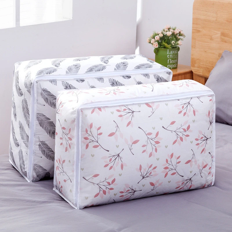 Storage Bag For Clothes Blanket Portable Non-woven Folding Clothes Pillow Quilt Blanket Storage Box Organizer Hot Sale