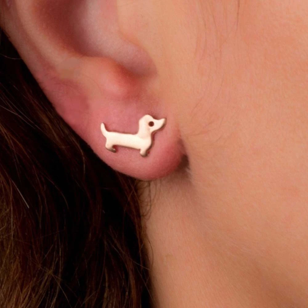 Retro Creative Small Dachshund Dog Earrings Jewelry Earrings Ladies Party Everyday Wild Fashion Jewelry Accessories