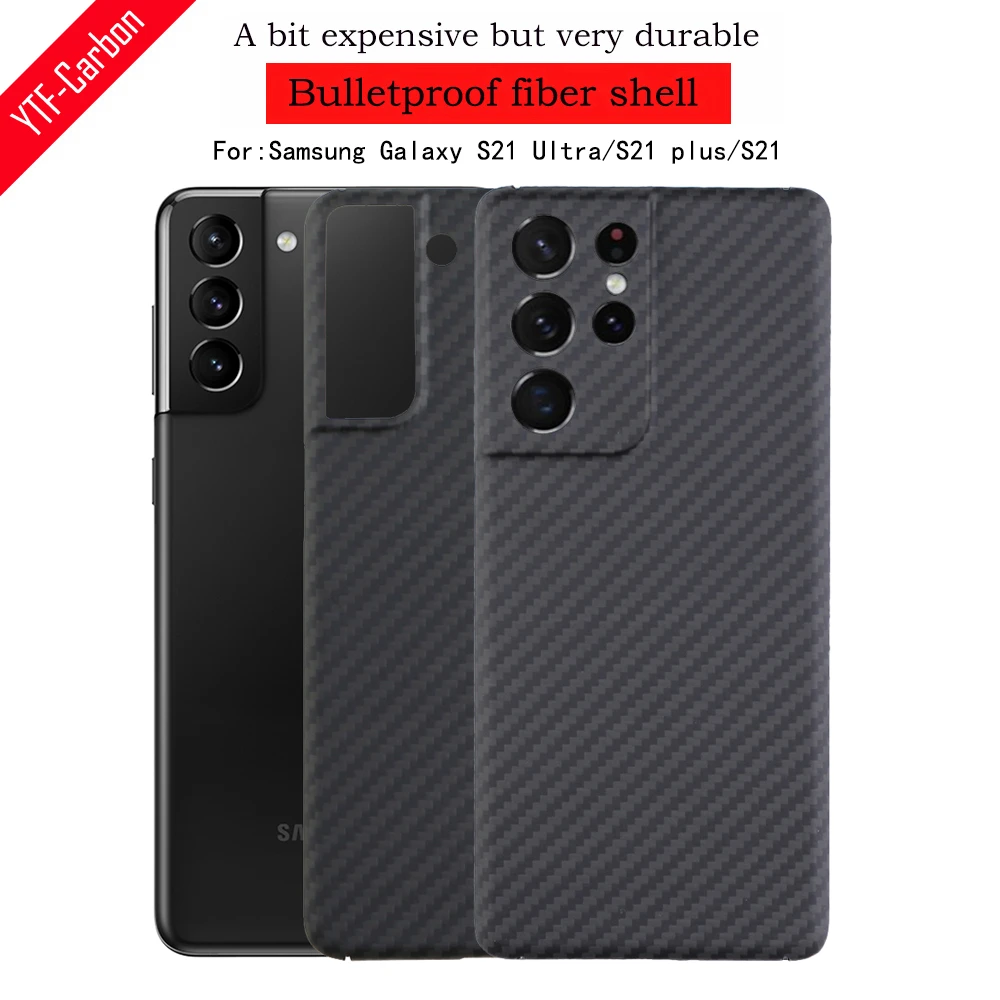 YTF-carbon carbon fiber phone Case For Samsung Galaxy S21 Ultra，S21 FE Ultra-thin Anti-fall business cover Galaxy S21 puls shell