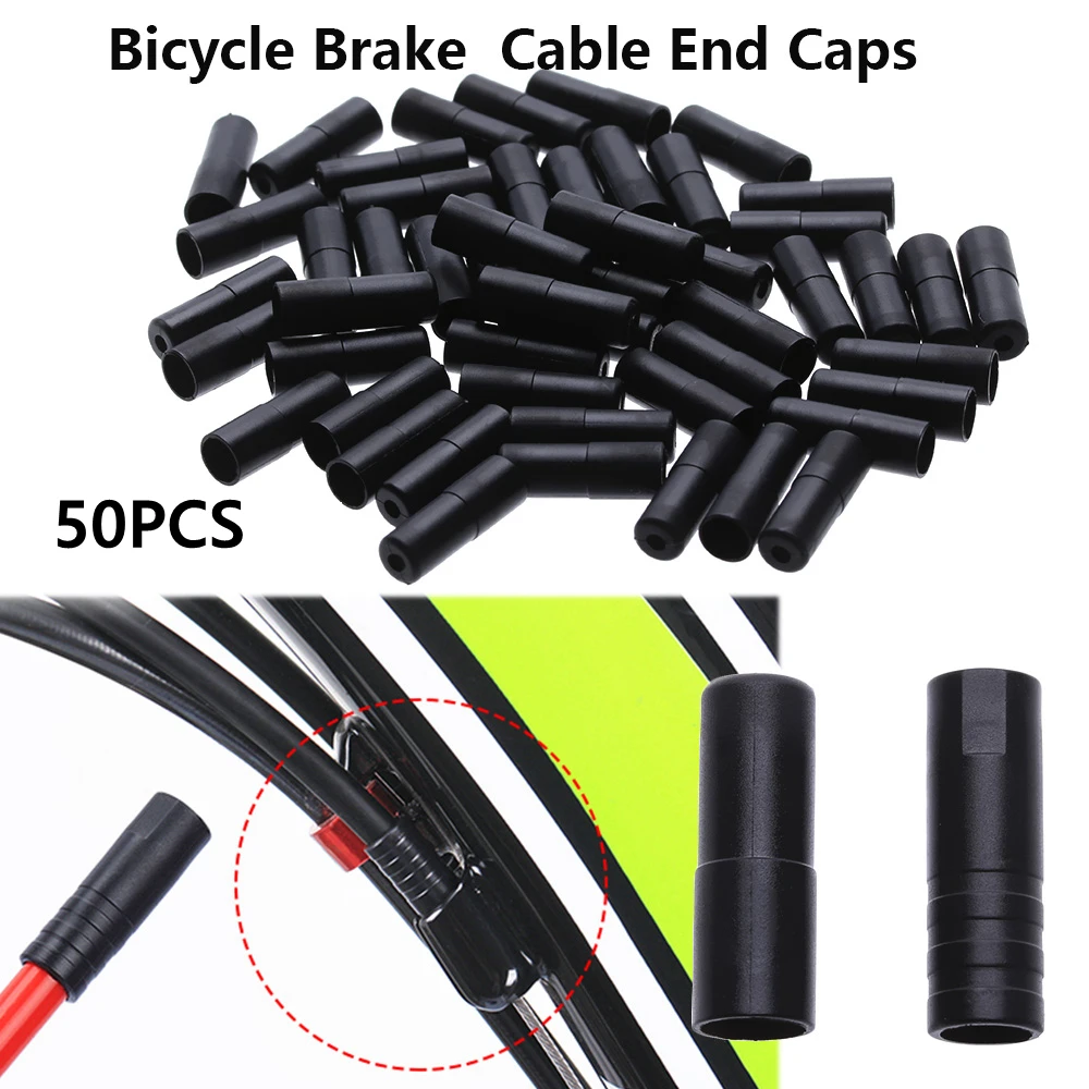 50PCS 4/5mm Black Plastic Bike Brake/Shift Cable Caps Brake Outer Cable End Tips Cycling Parts Replacement MTB Bicycle Accessory