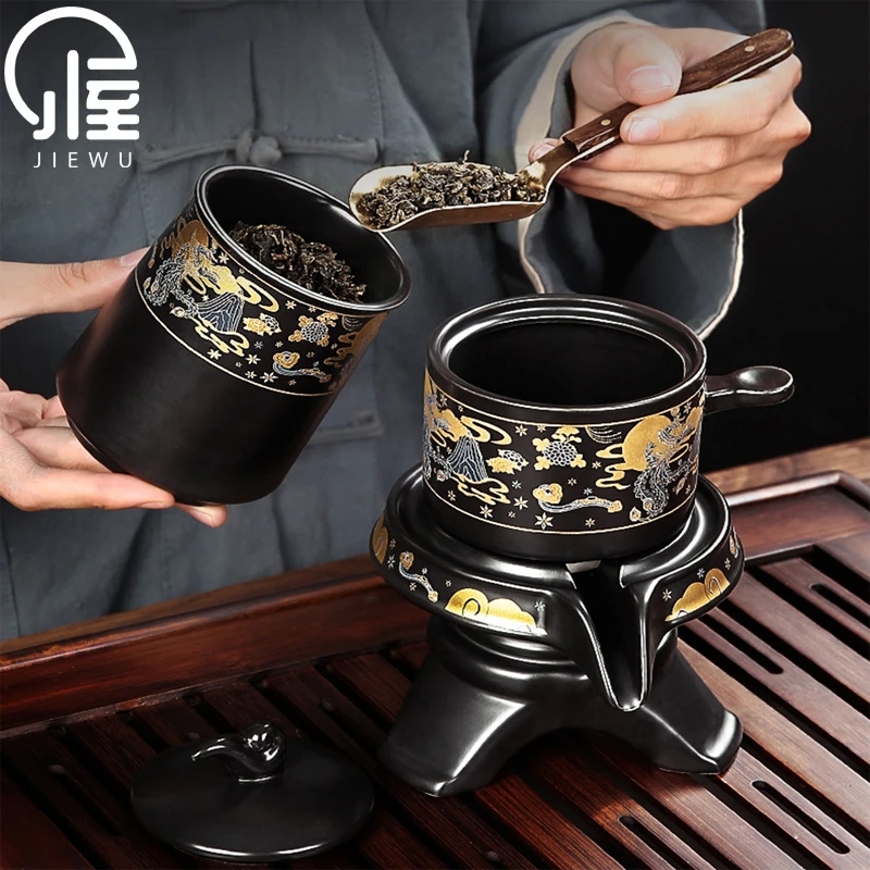 JIEWU Ceramic High Temperature Resistant Teapot Classical Style Automatic Teapot 2021 New Office And Household Tea Accessories