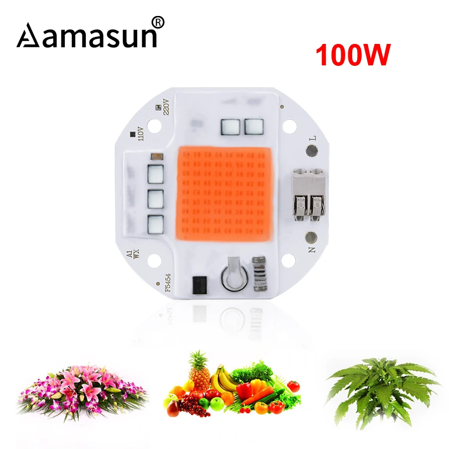 220V 110V 100W 70W 50W COB LED Grow Light Welding Free LED Chip for Plants Growing Grow Light Tent Full Spectrum LED Phytolamp