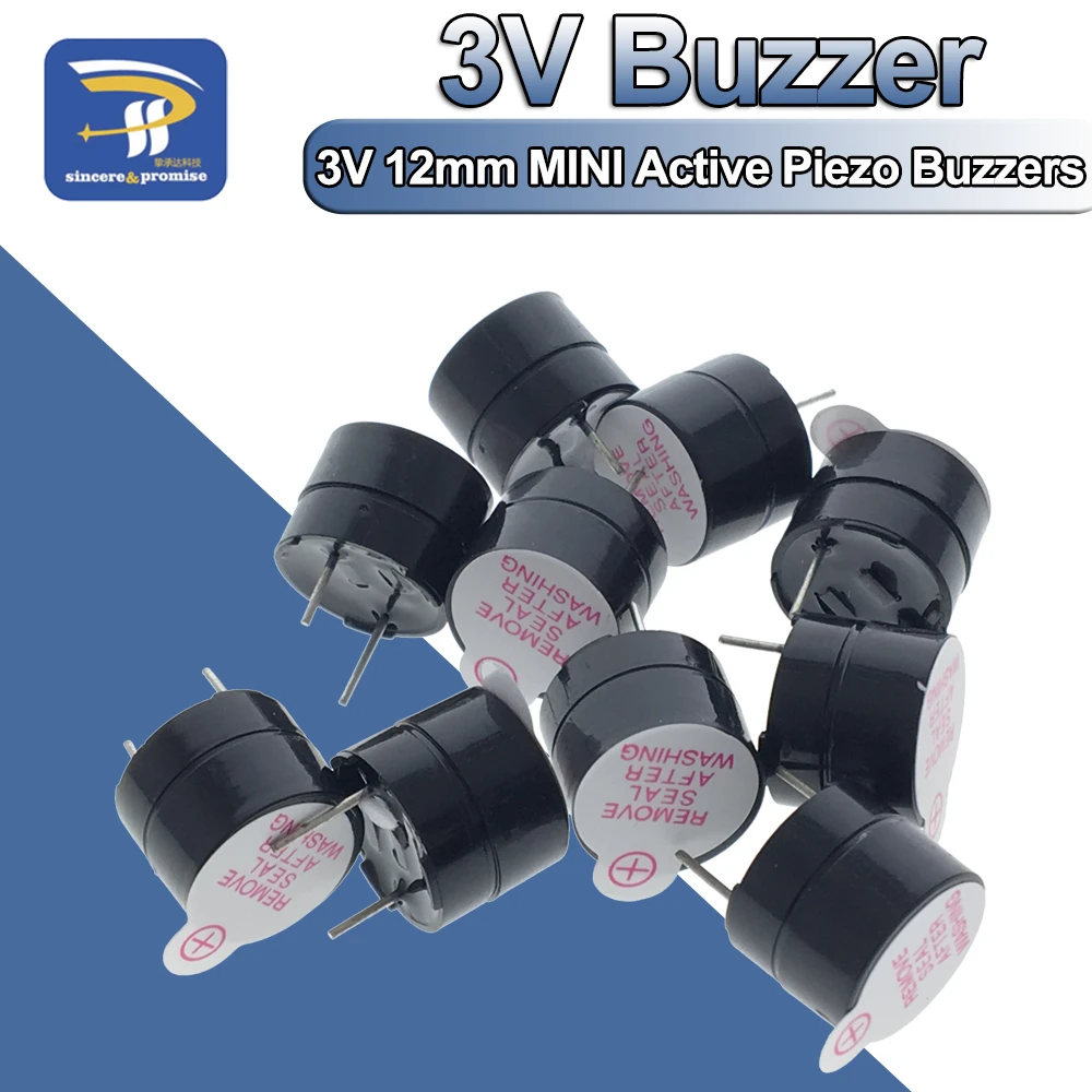 10pcs 3v Active Buzzer Magnetic Long Continous Beep Tone Alarm Ringer 12mm MINI Active Piezo Buzzers Fit For Computers Printers