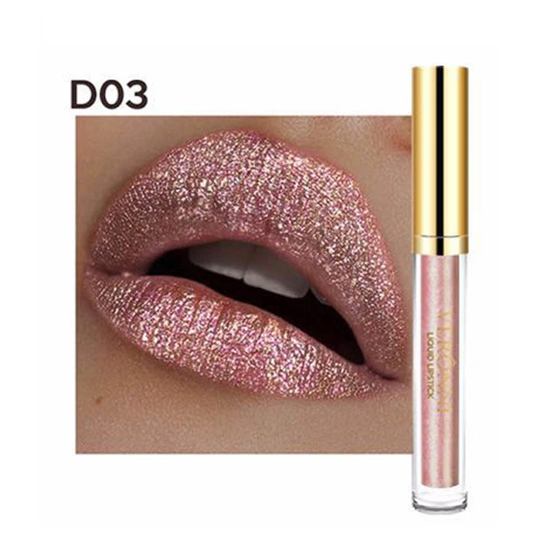 VERONNI Shimmer Glitter Metalic Lip Gloss Waterproof Makeup Long Lasting Liquid Lipstick  clear lip gloss