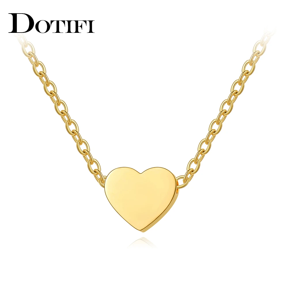 Stainless Steel Necklaces Cute Heart Korean Fashion Style Men Chain Necklace For Women Jewelry Collar Pendant Friends Gifts NEW