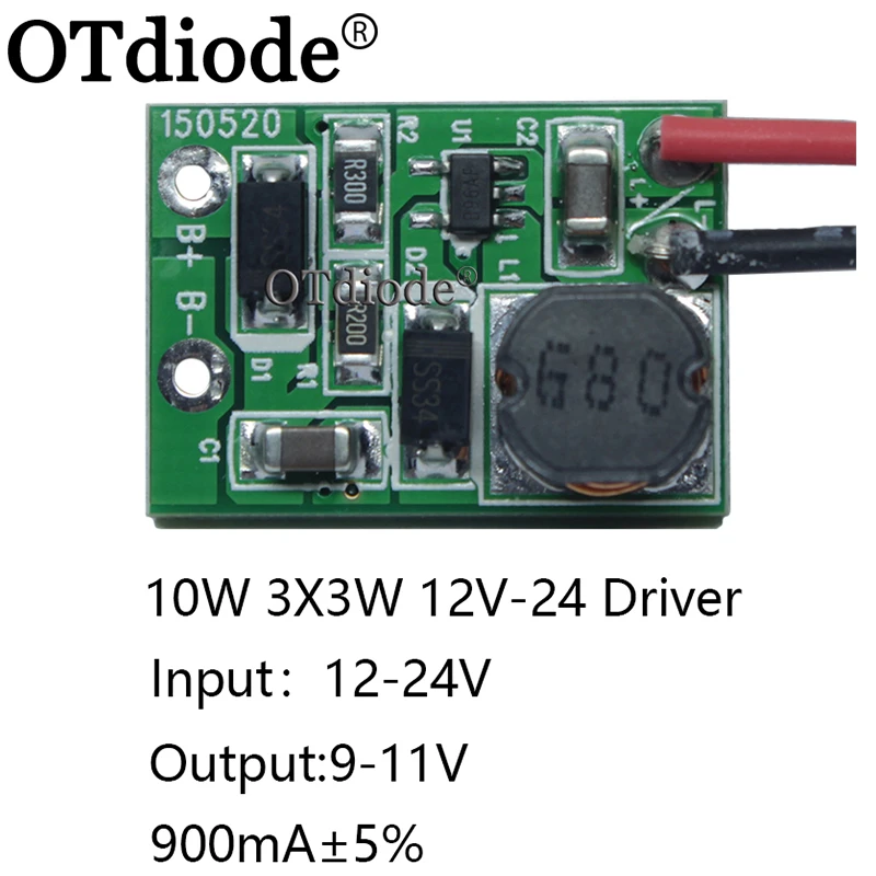 1PCS High Quality 12V 24V 10W LED Driver for 3x3W 9-11V 900mA High Power 10w Led Chip Transformer