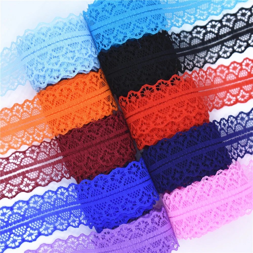 High quality 10 yards Lace Ribbon Tape Width 28MM Trim Fabric DIY Embroidered Net Cord For Sewing Decoration african lace fabric