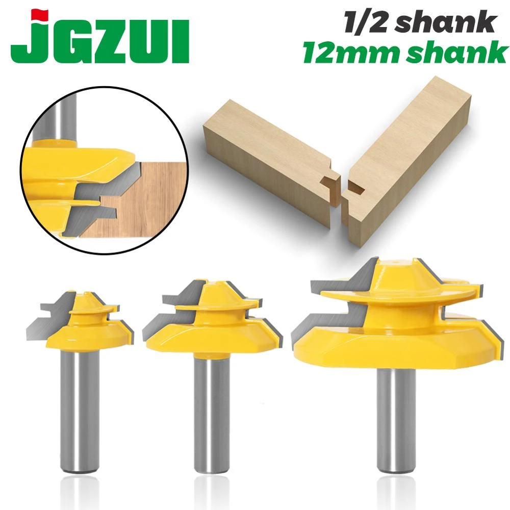 Set of 3 Lock Miter 45 Degree Glue Joint Router Bits .Glue Joint Set Woodworking cutter Tenon Cutter for Woodworking ToolsRCT
