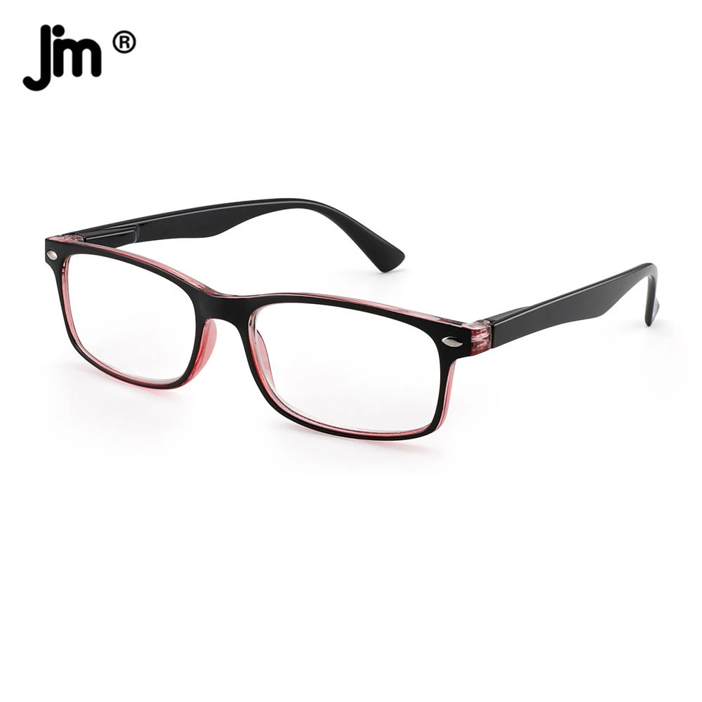 JM Spring Hinge Vintage Square Reading Glasses Women Men Magnifier Presbyopic Diopter