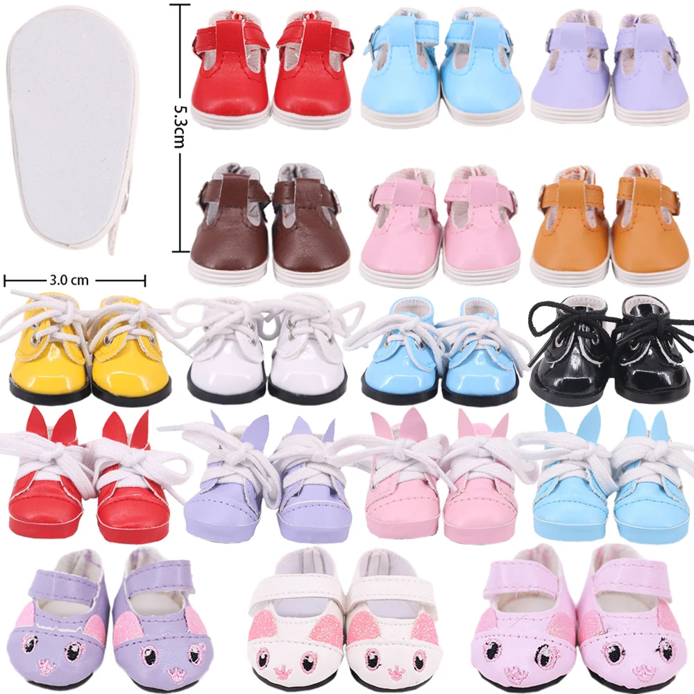 Soft Leather Doll Shoes 5 Cm For 14.5 inch Dolls & 20cm EXO Stardolls & 32-34Cm Paola Reina Girl's Gift,Doll Clothes Accessories