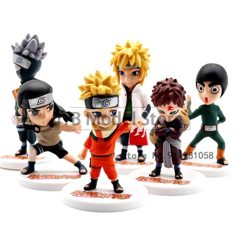 Naruto Q Version Action Figure Anime 8-12CM Statue 6 Models Collection Desktop Decoration Sabaku No Gaara Toys For Kids Figma