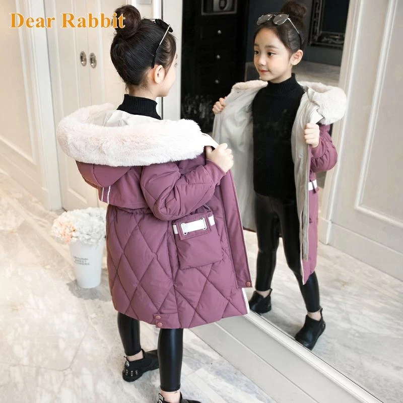 2021 new brand Children Girl Jacket Thick Long Winter Warm Coat Fashion parka Hooded Outerwear Clothes For Kids girls clothing