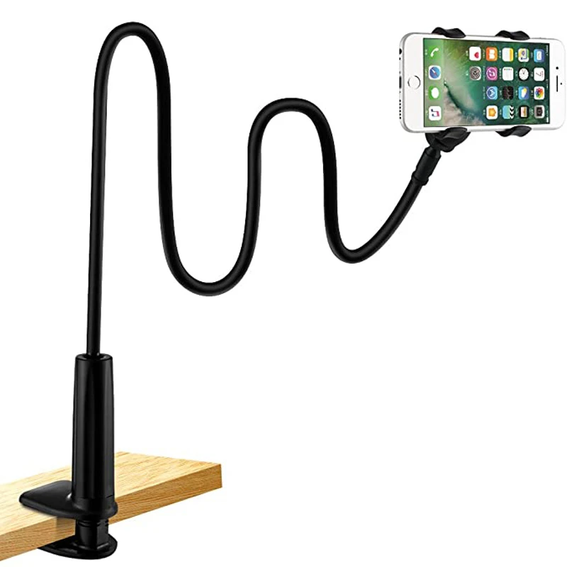 Universal Phone Holder Bed Desk Clip Lazy Flexible Gooseneck Clamp Long Arms Mount for iPhone 8/7/6 Bed Desk Mobile Phone Holder
