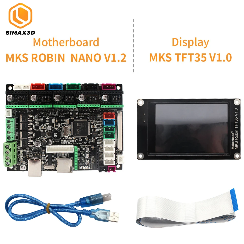 SIMAX3D STM32 MKS Robin Nano Board V1.2 Hardware Open Source Support with 3.5 Inch MKS TFT35 Screen USB Cable 3D Printer Board