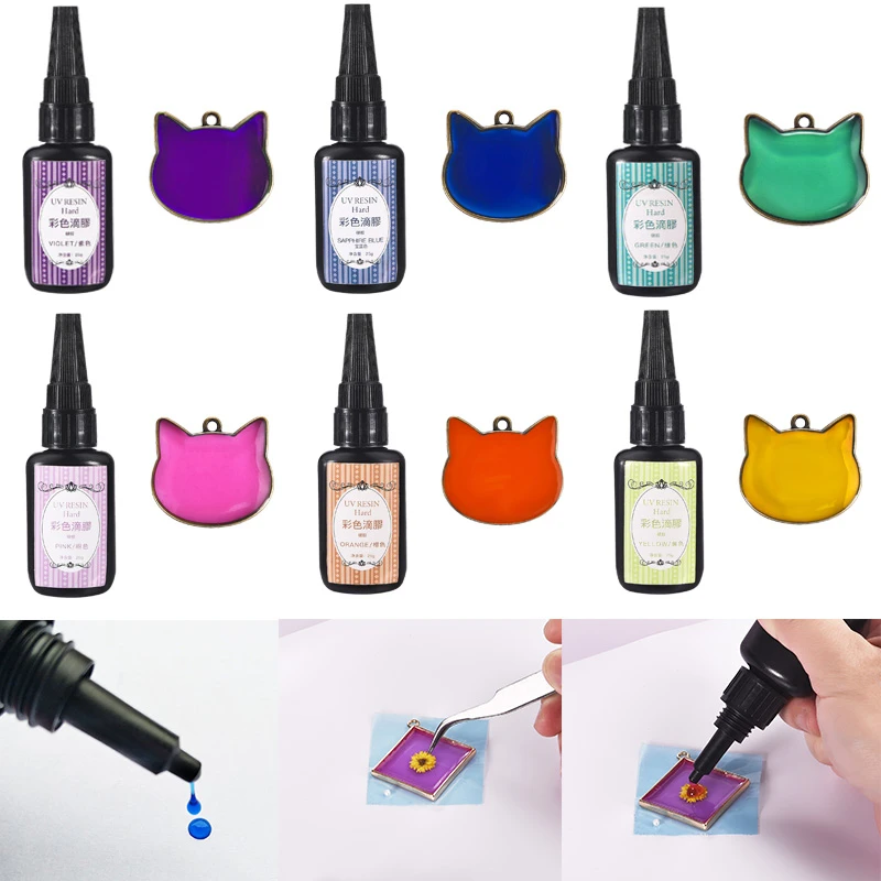 Colors 12 UV Hard Glue Transparent Liquid DIY Handmade UV Resin Jewelry Making Resin Liquid Dye Pigment Epoxy