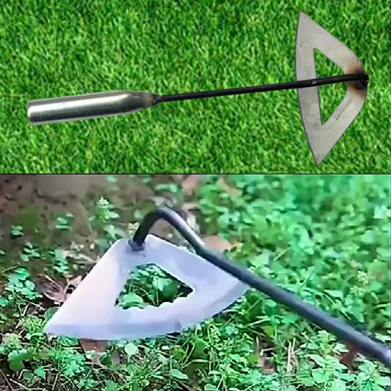 Steel Hardened Hollow Hoe Handheld Soil Weeding Rake Planting Vegetable Farm Garden Tools Agriculture Tool Weeding Accessories