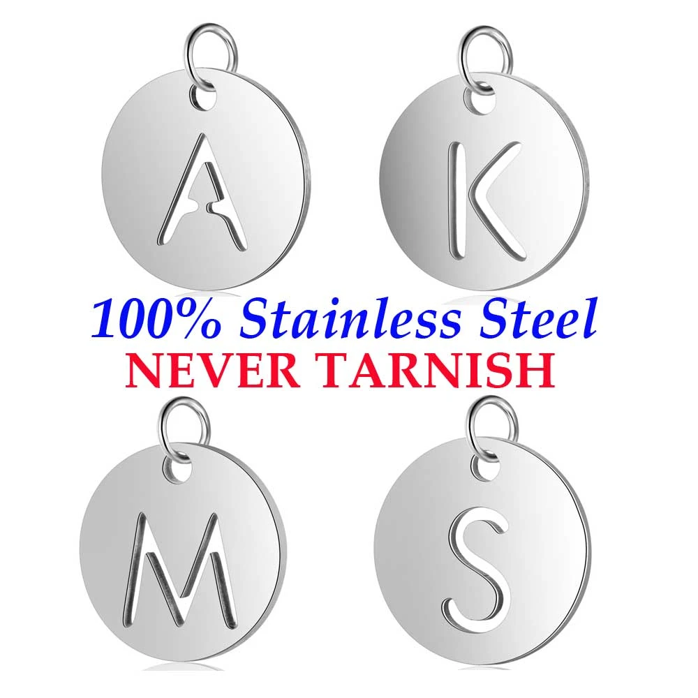 5 Pieces Stainless Steel Initial Name A-Z Letters Charm Wholesale AAAAA Quality Pendants Never Tarnish DIY Jewelry Charms