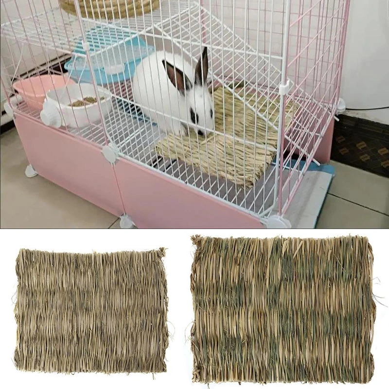 Rabbit Grass Chew Mat Small Animals Hamster Guinea Pig Cage Lapin Pour Maison Bird Nests Bunny House Pad for Rabbits Accessories