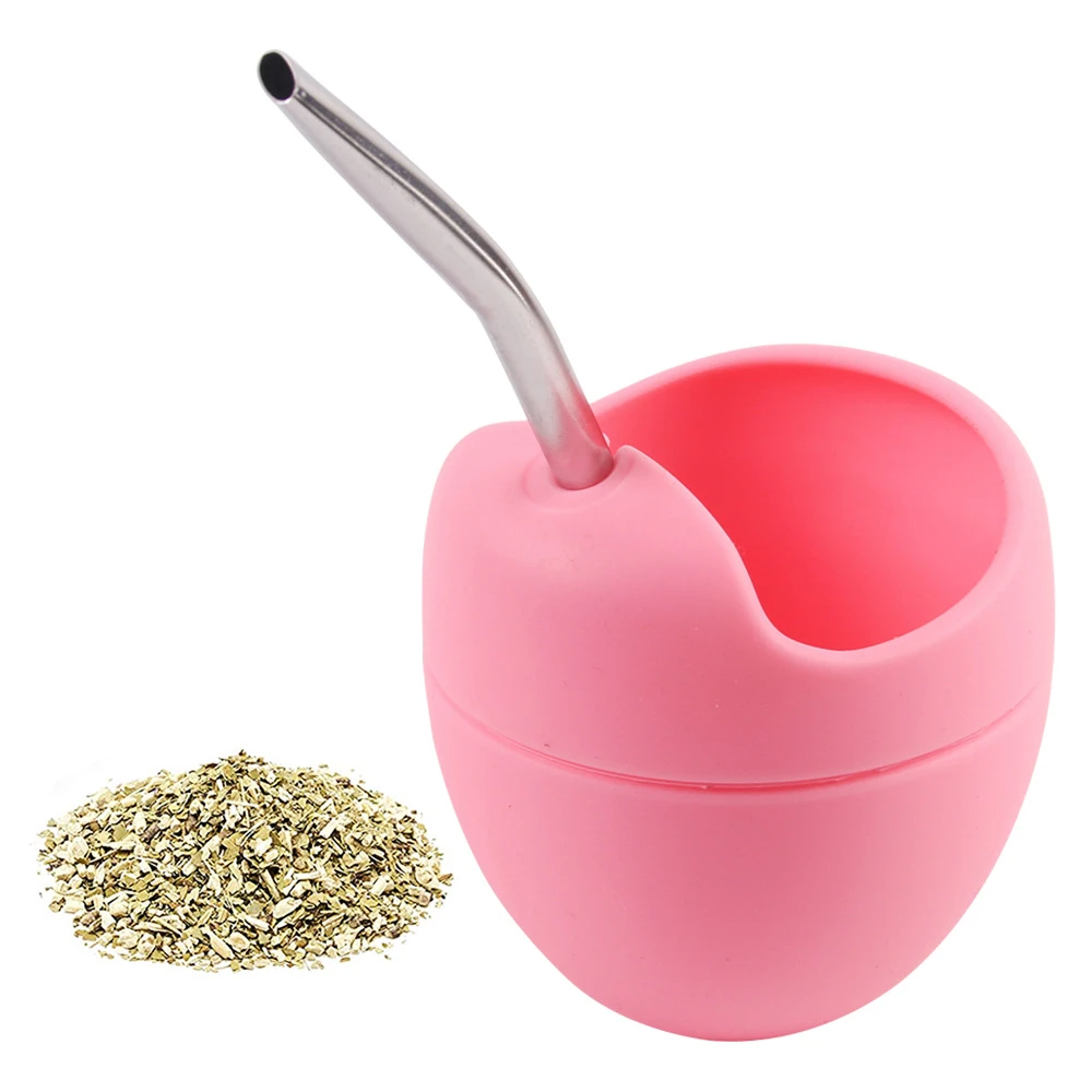 Silicone Yerba Mate Cup Gourd with Bombilla Straw BPA Free