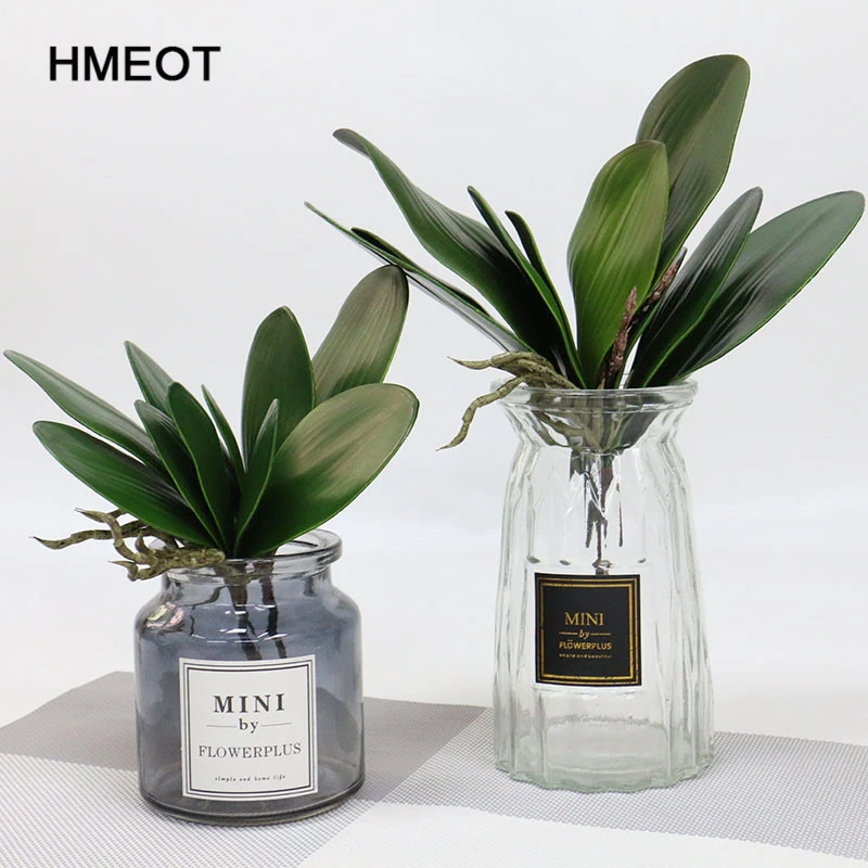 Simulation Plants Phalaenopsis Leaf Decorative Flowers Auxiliary Material Flower Decoration Orchid Leaves Micro Landscape Decor