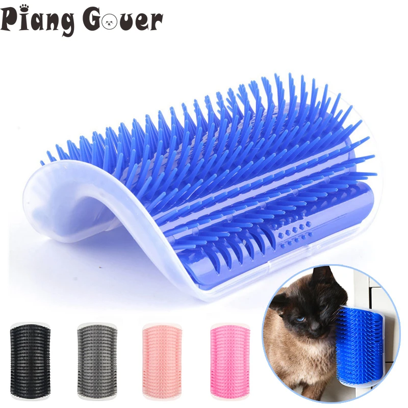 Corner Pet Brush Comb Play Cat Toy Plastic Scratch Bristles Arch Massager Self Grooming Cat Scratcher