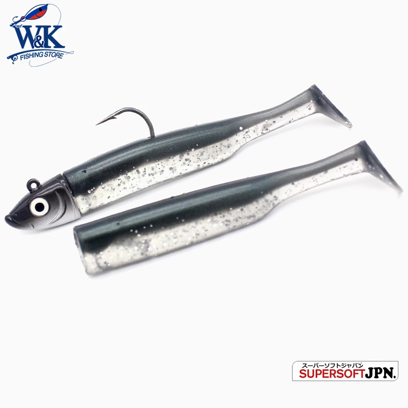 WK Soft Fishing Lure at 17g 95mm JIG Head Set Swing Paddle Tail Shad for Zande Bass Fishing Tips Small Vinyl Inshore Soft Baits