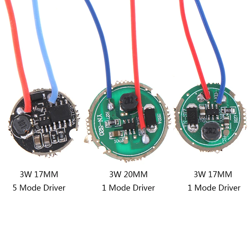 1Pc 3W LED Driver 17mm/20mm 1.2-3.6V DC(1Mode)  12V DC(5 Mode) LED Flashlight Driver