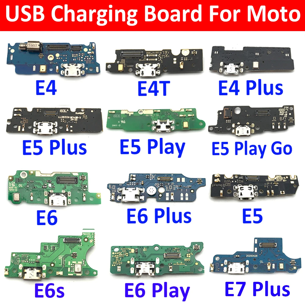 USB Charging Port Flex Cable For Motorola Moto E3 E4 E4T E4 E6 E7 Plus E5 E6 Play Go E6s Dock Connector Charging Port Board