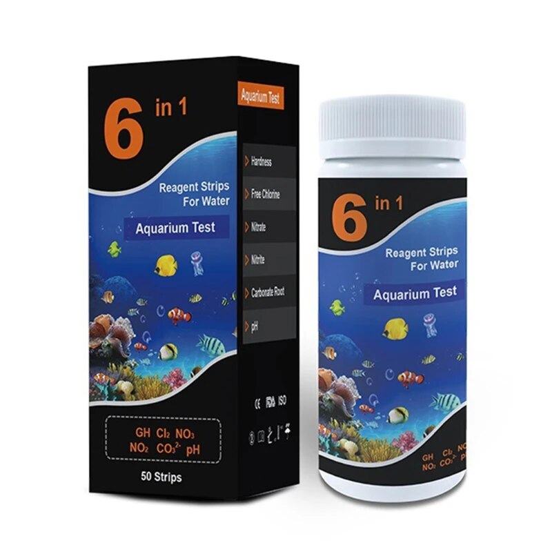 T84E Premium Test Strips 6 in 1  Swimming Pool Aquarium  for Total Hardness Total Alkali  PH Nitrate  Chlorine Nitrite
