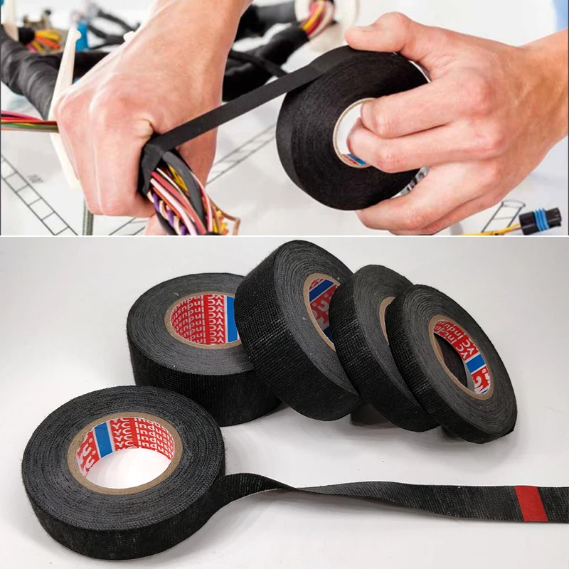 15m Electrical Insulation Tape 9/15/19/25/32 Width Heat-resistant Looms Wiring Harness Tape PET Bundle Flame Retardant Tape
