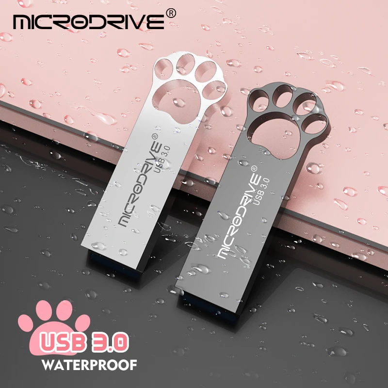 Cat claw metal USB 3.0 flash drive 8GB 16GB 32GB Pen drive waterproof pendrive 64GB 128GB thumb drive U disk memory Stick Gift
