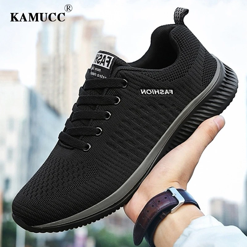 Men Sport Shoes Lightweight Running Sneakers Walking Casual Breathable Shoes Non-slip Comfortable black Big Size 35-47 Hombre