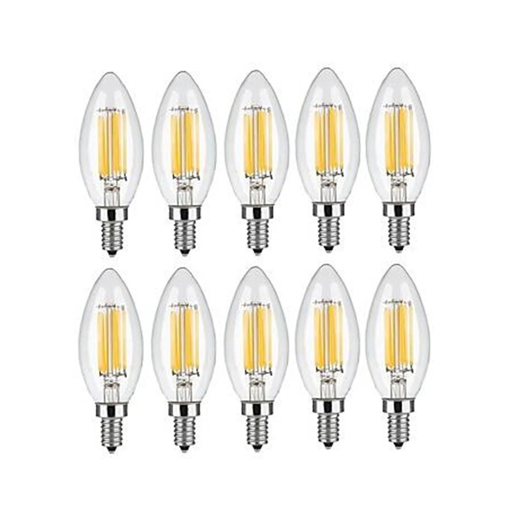 10pcs E14 LED Bulb  AC220/240V 2W 4W 6W Filament Candle Light C35 Edison Bulb Retro Antique Vintage Style Cold White Warm White