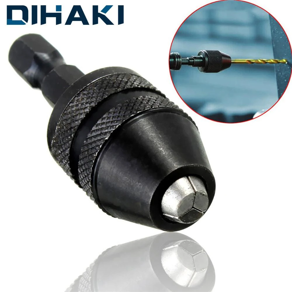 Keyless Chucks Adapter Drill Bit Quick Change Driver 0.3-3.6mm 1/4'' Hex Shank Hex Shank Adapter Converter Hexagonal Handle