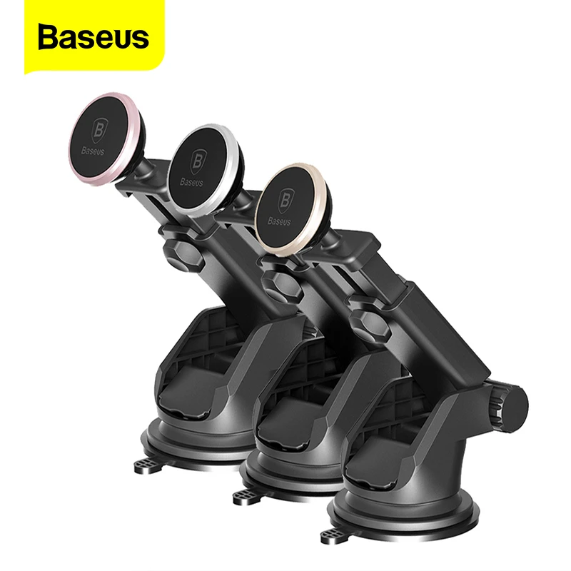 Baseus Magnetic Car Phone Holder For iPhone 11 Pro Xs Max Telescopic Suction Cup Magnet Car Mount Cell Mobile Phone Holder Stand