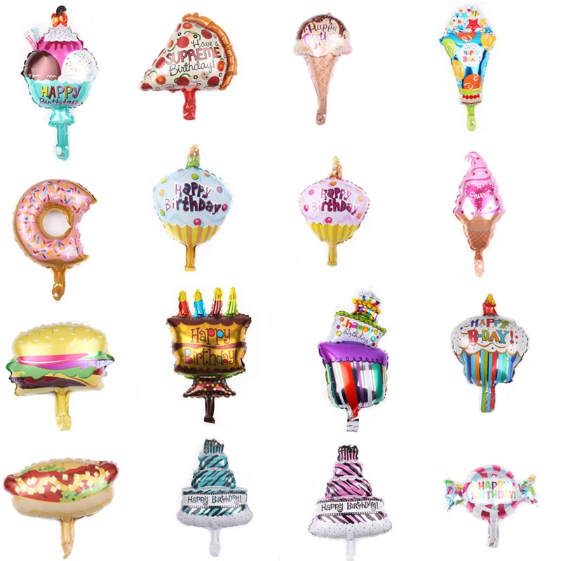 Mini cartoon birthday cake ice cream donut series aluminum film balloon children's toy party baby shower decoration