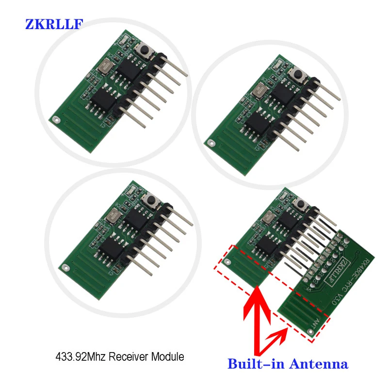 3 pcs 433mhz Wireless RF Receiver Learning Code Decoder Module 433 MHZ 4CH output Diy kit For Remote Control 1527 encoding