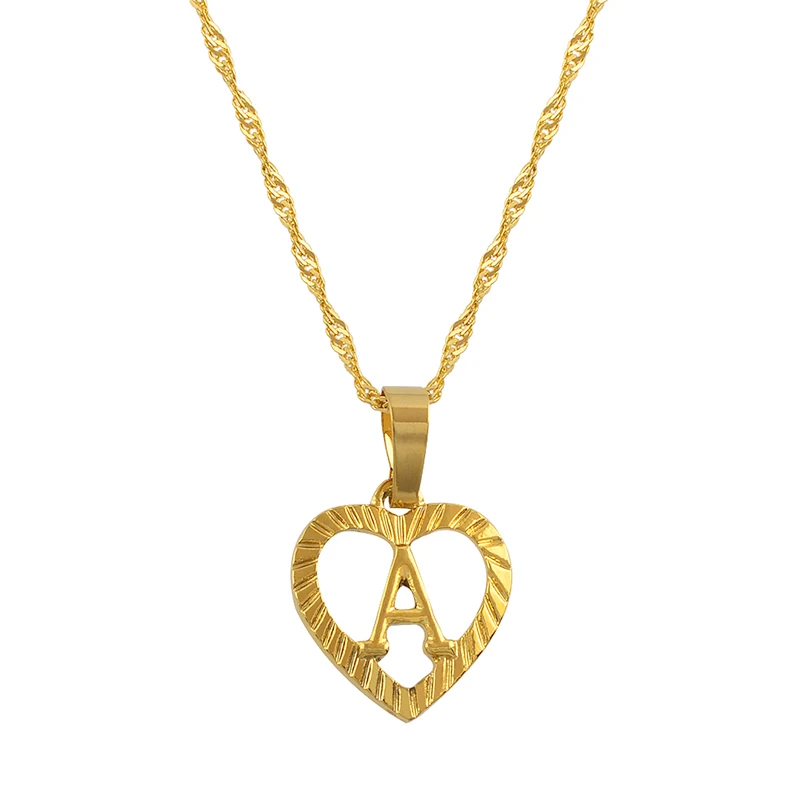 Anniyo A-Z Letters Necklaces Gold Color Charm Alphabet Pendant for Women Girls English Initial Jewelry Gifts #114106P